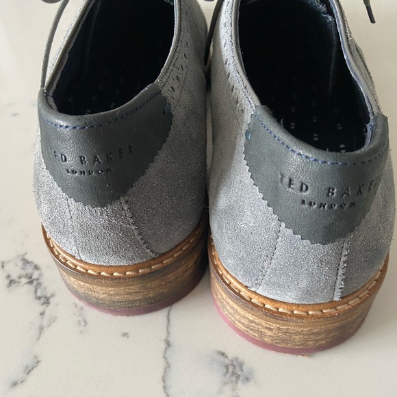 Ted Baker of London Prycces Gray Nubuk Leather Wingtip Oxford - Picture 7 of 8
